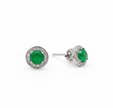 Green Quartz 10.5MM Round With Zirconia Zinc Alloy Earring