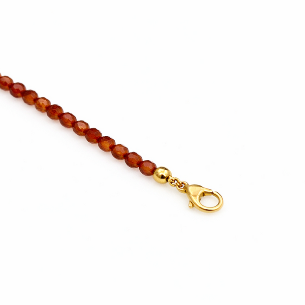 Hessonite Garnet Faceted 3.5-4mm With Stainless Steel Hook Bracelet