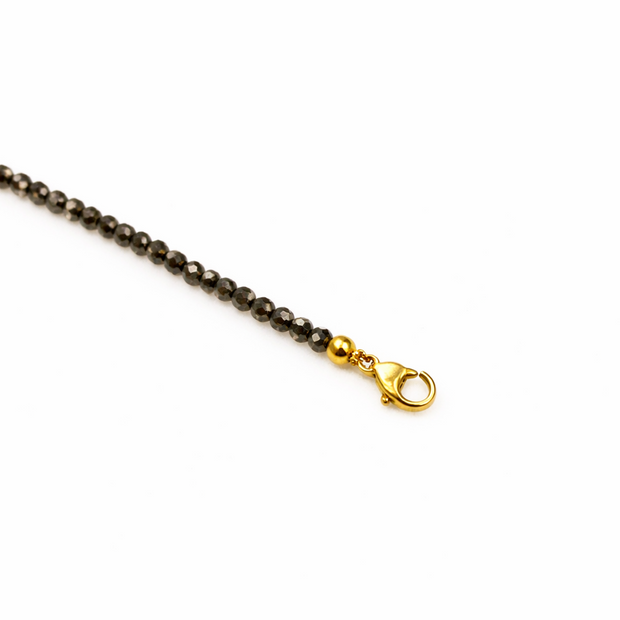 Pyrite Faceted 3-3.5mm With Stainless Steel Hook Bracelet