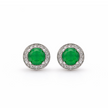 Green Quartz 10.5MM Round With Zirconia Zinc Alloy Earring