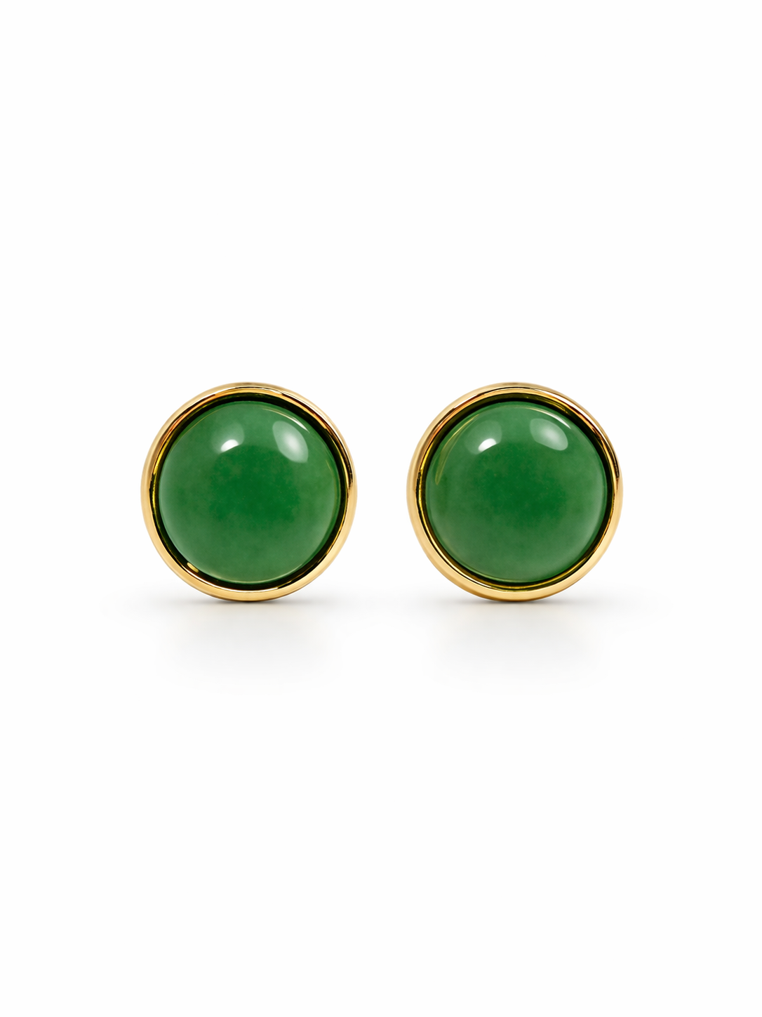 Green Quartz 7.5MM Round Zinc Alloy Earring