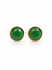 Green Quartz 7.5MM Round Zinc Alloy Earring