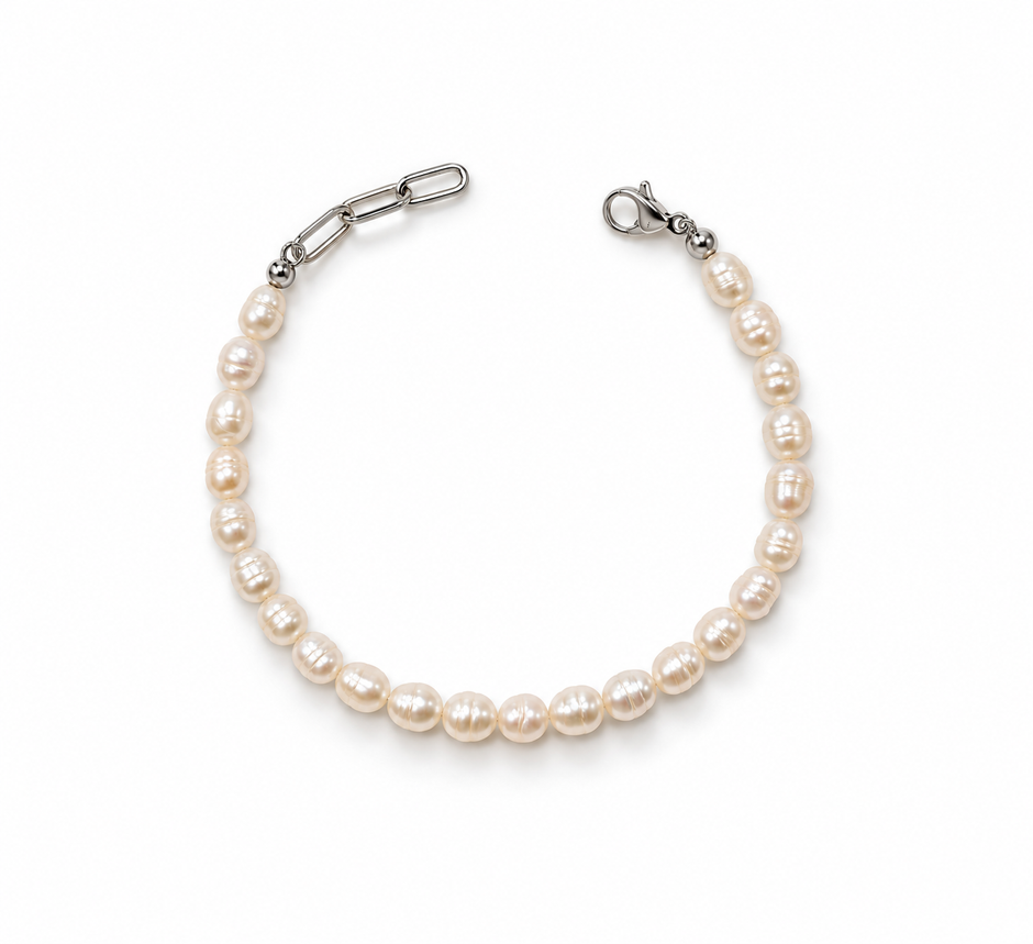 Fresh Water Pearl Rice 4-4.5MM Strand Bracelet