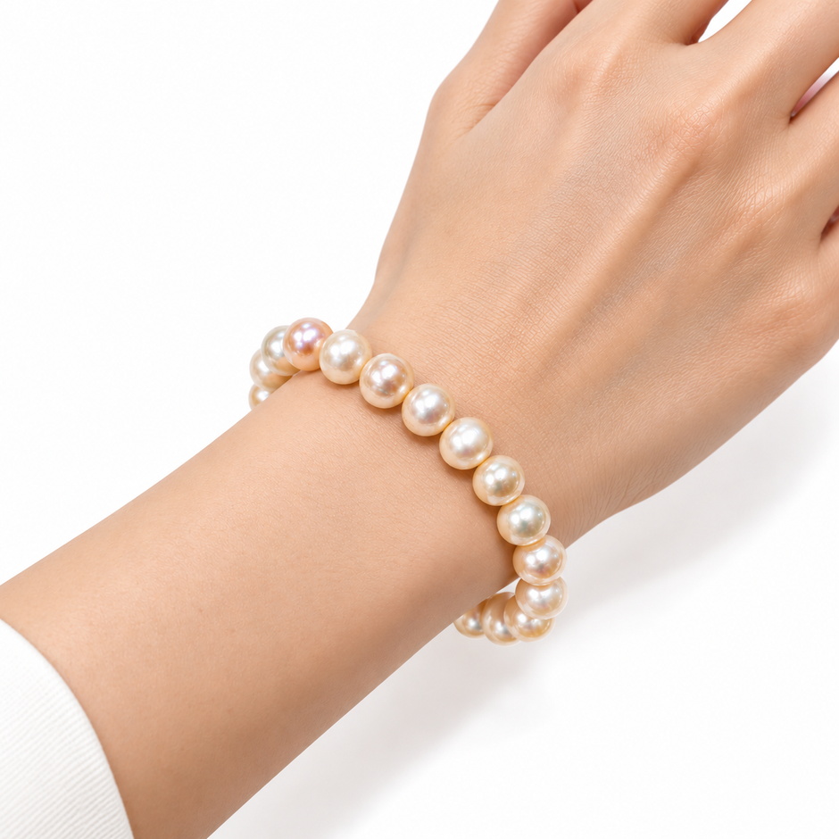 Fresh Water Pearl Potato 9-9.5MM Plain Elastic Bracelet