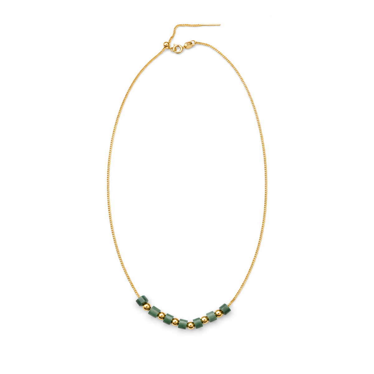 A Grade Beaded Jade Stainless Steel Ball With Stainless Steel Chain