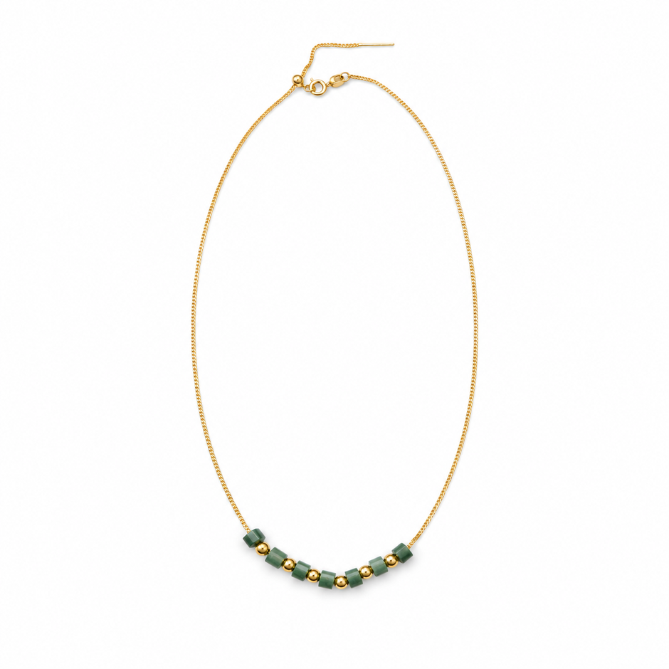A Grade Beaded Jade Stainless Steel Ball With Stainless Steel Chain