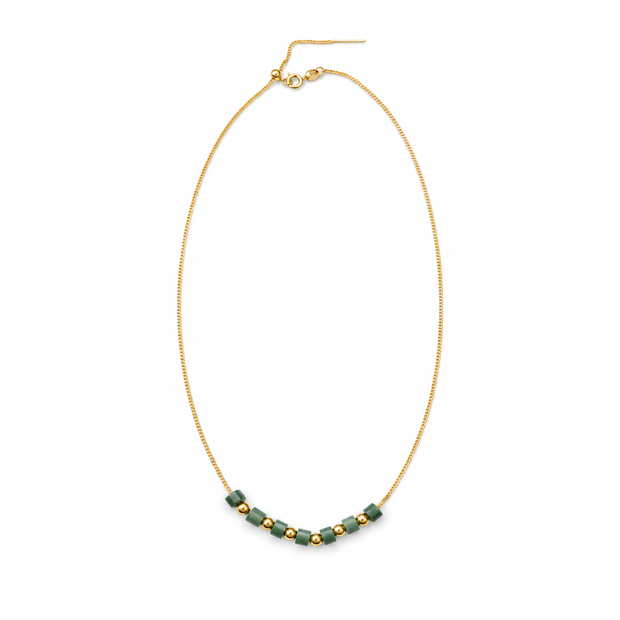 A Grade Beaded Jade Stainless Steel Ball With Stainless Steel Chain