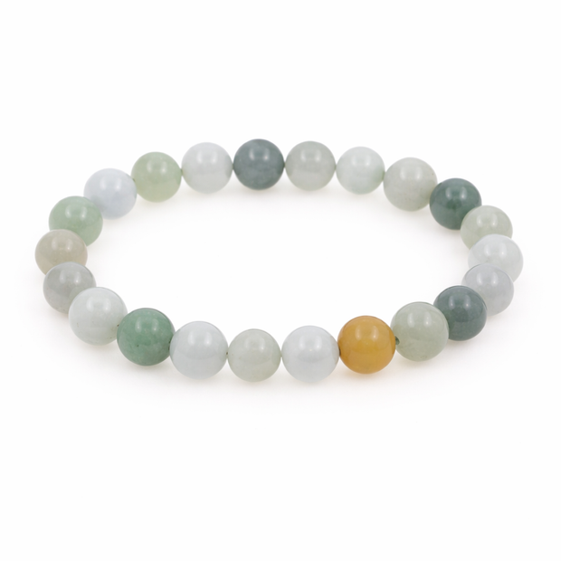 A grade jade mix colour 7.5-8mm bracelet Diameter-15cm