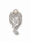 Fresh Water Pearl Zircon Cascading Brooch