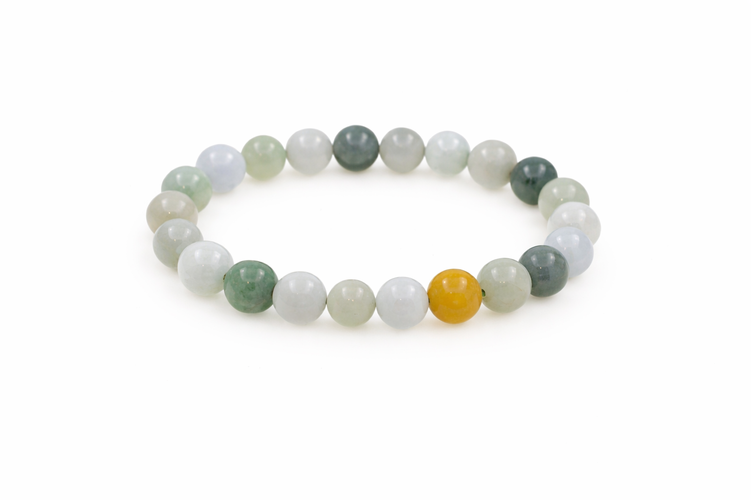 A grade jade mix colour 7.5-8mm bracelet Diameter-15cm