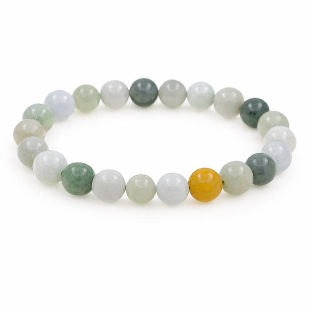 A grade jade mix colour 7.5-8mm bracelet Diameter-15cm