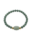 A Grade Medium Green Jade 5.5-6mm With Barrel A jade Stainless Steel Bracelet