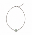 A Grade Jade Barrel Single With Stainless Steel Chain Necklace