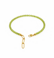 Peridot Faceted 2.5mm With Stainless Steel Hook Bracelet