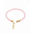Rose Quartz Faceted 3mm With Stainless Steel Hook Bracelet