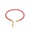 Rhodochrosite Faceted 3-3.5mm With Stainless Steel Hook Bracelet