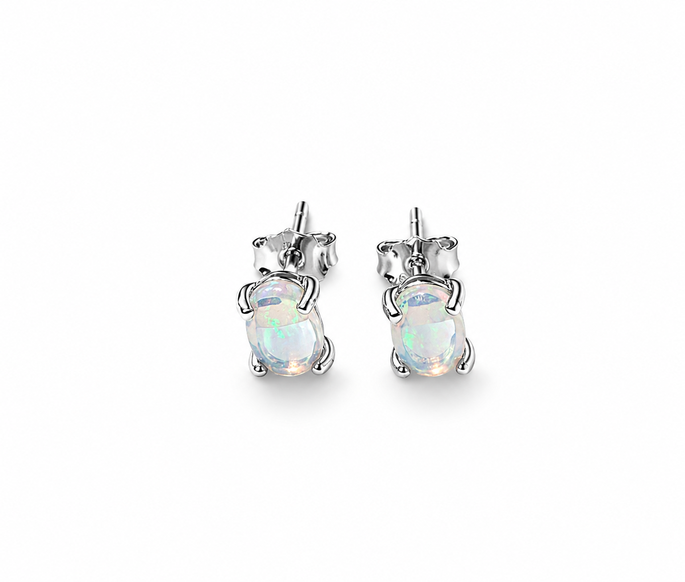 Opal Oval Cabochon 925 silver earring