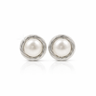 Fresh water pearl 9mm wrap zinc alloy earring 13x13mm
