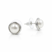 Fresh water pearl 9mm wrap zinc alloy earring 13x13mm
